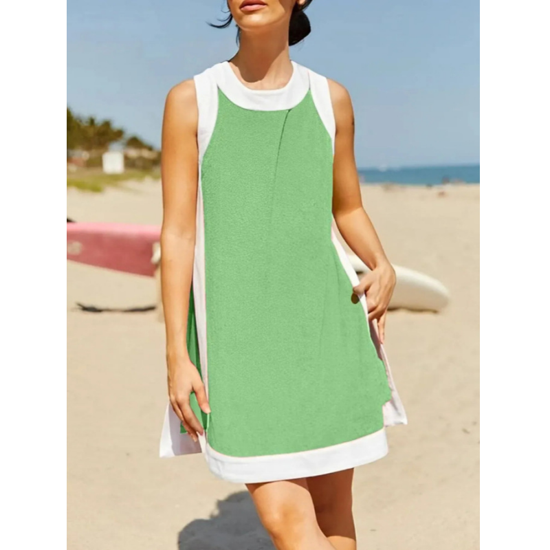 ⏰⏰Hot Sale 49% OFF🔥🎽Women's Casual Color Block Sleeveless Tops Matching Shorts🩳 with Pockets