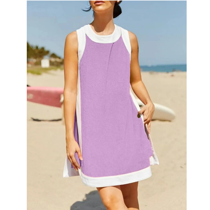 ⏰⏰Hot Sale 49% OFF🔥🎽Women's Casual Color Block Sleeveless Tops Matching Shorts🩳 with Pockets