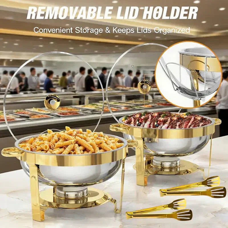 🔥 JETZT 50% RABATT! 🎄 Buffet-Set mit Warmhaltefunktion aus Edelstahl – gleichmäßige Hitzeverteilung und langlebig, perfekt für Feste und Partys ✨