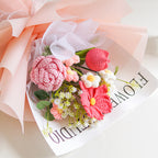 💐 Muttertag 💕 Handgefertigter, zarter gehäkelter Blumenstrauß