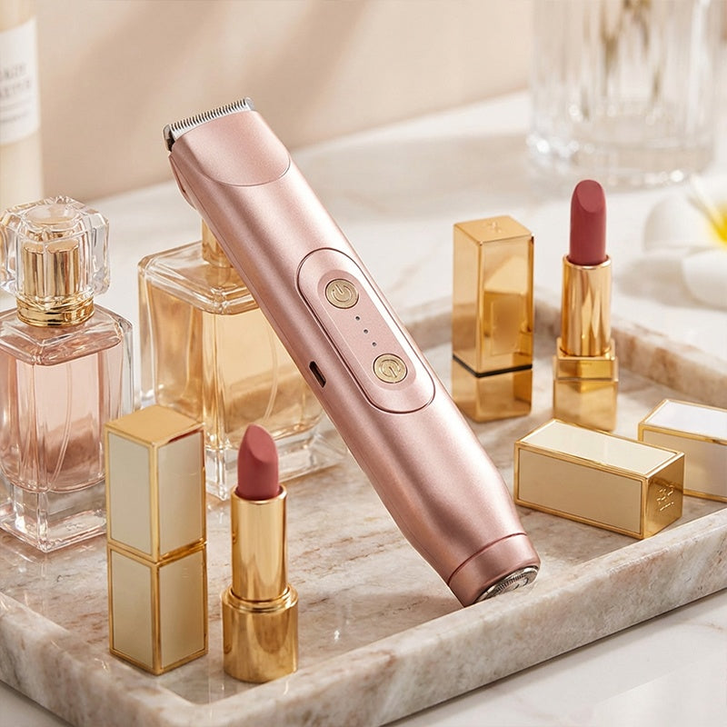 🚨 Pink AUSVERKAUFT!! SCHNELL ZUGREIFEN ⚡ Bikini-Trimmer für Damen, elektrischer Rasierer und Rasierer, wiederaufladbarer 2-in-1-Epilierer für Körper und Gesicht, Achseln und Beine, IPX7 wasserdicht