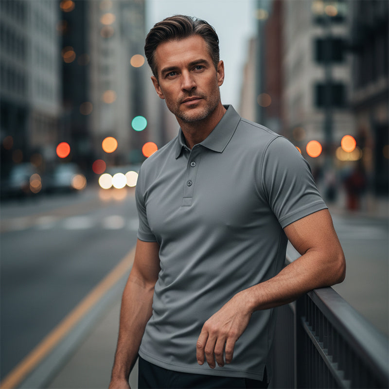 🔥Solange der Vorrat reicht 40 % Rabatt!🎉Herren schnell trocknendes Kurzarm-Hemdchen-Shirt mit Reverskragen