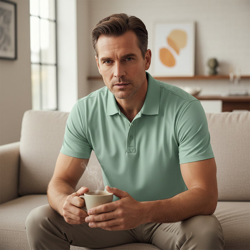 🔥Solange der Vorrat reicht 40 % Rabatt!🎉Herren schnell trocknendes Kurzarm-Hemdchen-Shirt mit Reverskragen