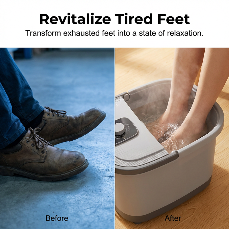 🛁🌡️ Automatisches Fußbad mit Wärme & Massage – Vollautomatisch, Rollmassage für entspannende Fußpflege