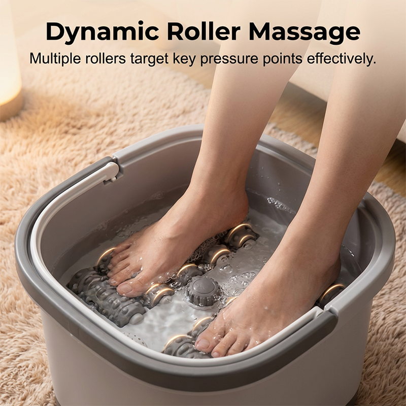 🛁🌡️ Automatisches Fußbad mit Wärme & Massage – Vollautomatisch, Rollmassage für entspannende Fußpflege