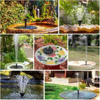 🎁 Solarbrunnen – Solarbetriebene Brunnenpumpe für Vogelbäder mit 4 Düsen, 1,4 W Solarpanel-Set, Tauchpumpe für den Außenbereich (Teich, Pool, Garten, Aquarium)