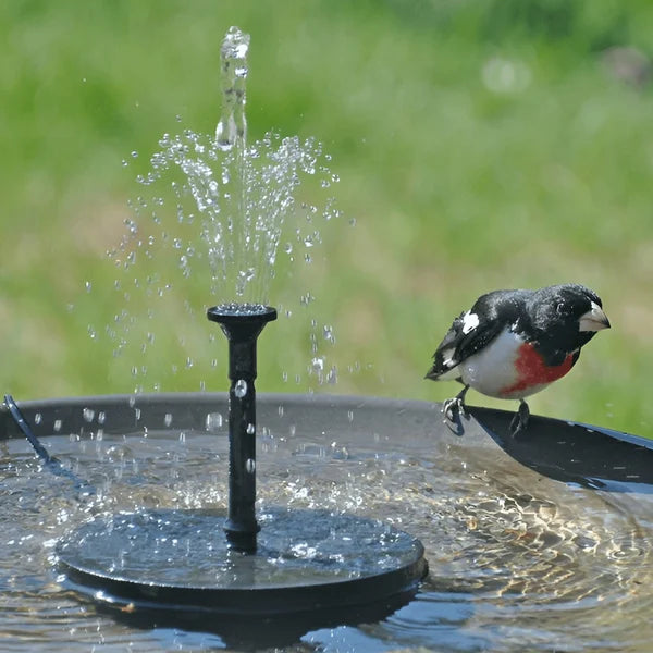 🎁 Solarbrunnen – Solarbetriebene Brunnenpumpe für Vogelbäder mit 4 Düsen, 1,4 W Solarpanel-Set, Tauchpumpe für den Außenbereich (Teich, Pool, Garten, Aquarium)