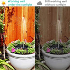 🎁 Solarbrunnen – Solarbetriebene Brunnenpumpe für Vogelbäder mit 4 Düsen, 1,4 W Solarpanel-Set, Tauchpumpe für den Außenbereich (Teich, Pool, Garten, Aquarium)