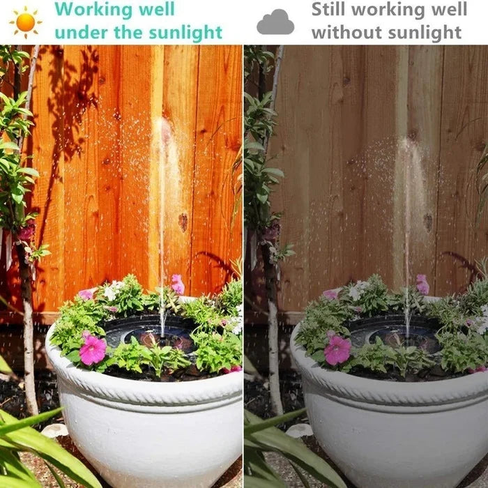 🎁 Solarbrunnen – Solarbetriebene Brunnenpumpe für Vogelbäder mit 4 Düsen, 1,4 W Solarpanel-Set, Tauchpumpe für den Außenbereich (Teich, Pool, Garten, Aquarium)