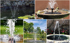 🎁 Solarbrunnen – Solarbetriebene Brunnenpumpe für Vogelbäder mit 4 Düsen, 1,4 W Solarpanel-Set, Tauchpumpe für den Außenbereich (Teich, Pool, Garten, Aquarium)