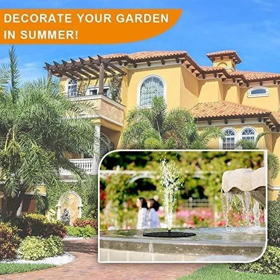 🎁 Solarbrunnen – Solarbetriebene Brunnenpumpe für Vogelbäder mit 4 Düsen, 1,4 W Solarpanel-Set, Tauchpumpe für den Außenbereich (Teich, Pool, Garten, Aquarium)