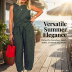 Sommerliches Outfit mit Tanktop und Hose im Vichy-Karo-Muster