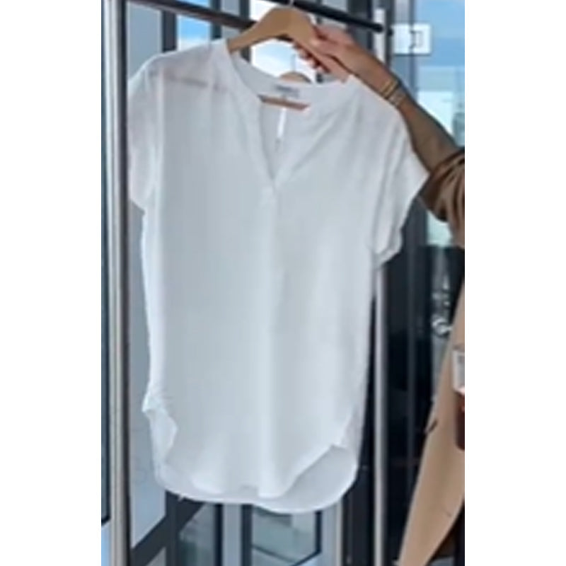 ✨🔥Sommer-T-Shirt mit V-Ausschnitt und Flügelärmeln