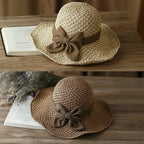 🎀 50 % RABATT 👒 | Strohhut mit Retro-Schleife – Faltbar & atmungsaktiv für den Sommer