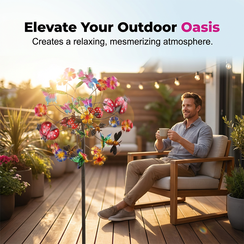 🌞☀️ Solarbetriebener Windspinner für den Garten ✨🌸 Schöne Gartendekoration!