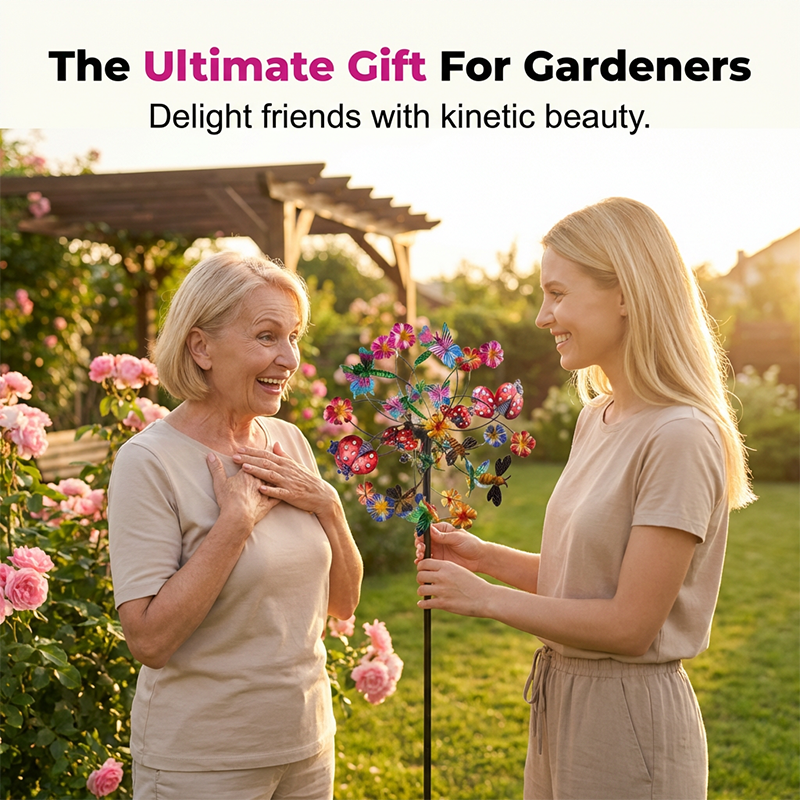 🌞☀️ Solarbetriebener Windspinner für den Garten ✨🌸 Schöne Gartendekoration!