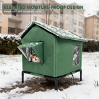 🏠 Nur für kurze Zeit: 50% Rabatt+Versandkostenfrei! 🐈 Erhöhtes Outdoor-Katzenhaus für jedes Wetter – Wasserdicht, isoliert, faltbar 🌧️