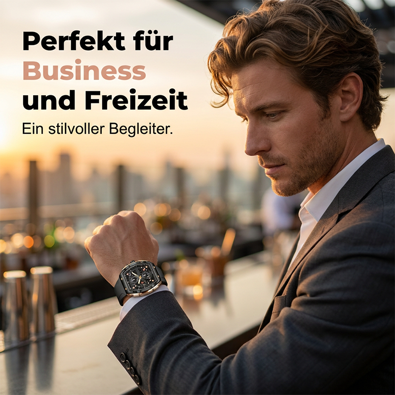 ⌚ 50% RABATT! 🏁 Herren-Chronograph mit Silikonarmband – Stoppfunktion, wasserdicht & sportlich-elegantes Design – perfekt für den aktiven Alltag oder besondere Anlässe 💪