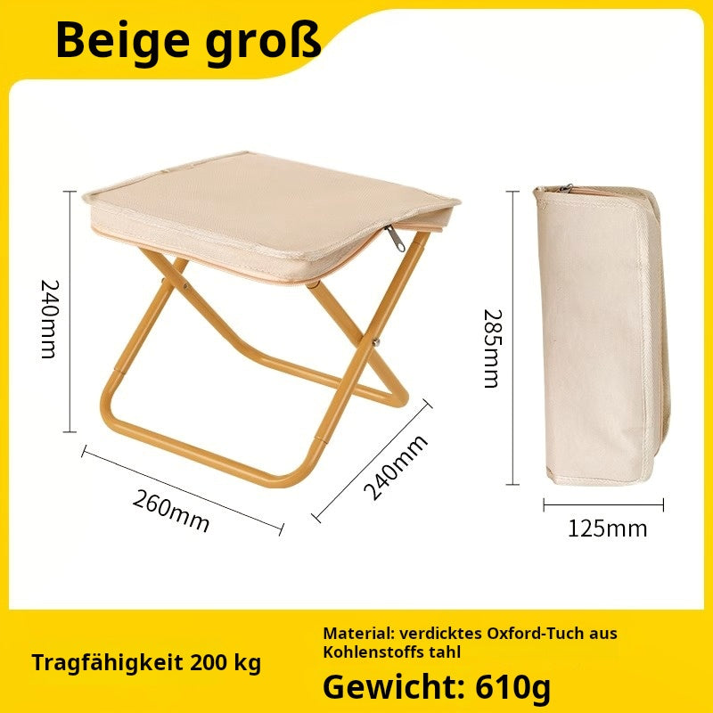Ein tragbarer Hocker, den Sie mitnehmen können