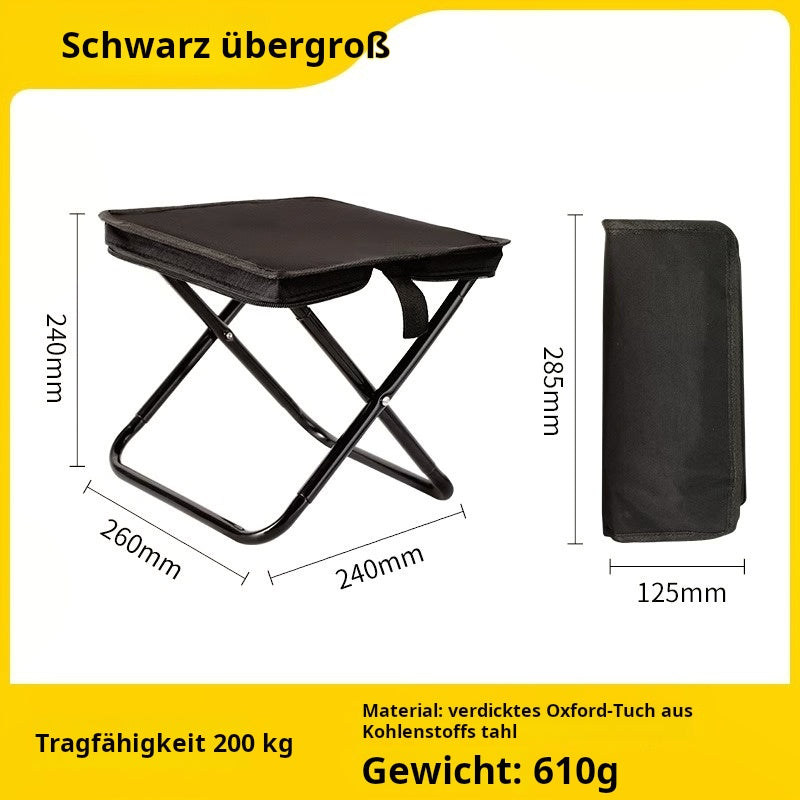 Ein tragbarer Hocker, den Sie mitnehmen können